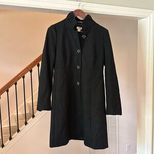 J. Crew black wool blend coat size 8